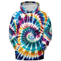 Stained Glass Tie Dye All Over Graphic Print Swirl Hoodie