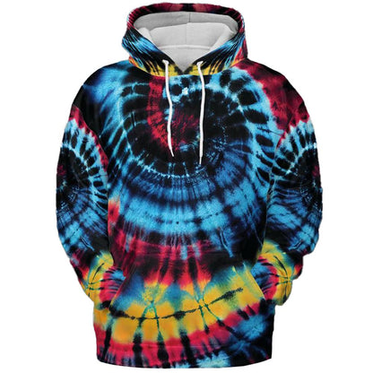 Electroluminescence Tie Dye All Over Graphic Print Swirl Hoodie