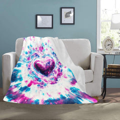 Heart Tie Dye Ultra-Soft Micro Fleece Blanket 50" x 60"