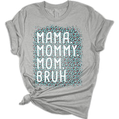 Womens Mama Mommy Mom Bruh Shirt Letter Print Mom T Shirts Cute Short Sleeve Tops