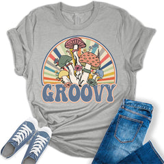 Groovy Mushroom Shirt Womens Cottagecore Aesthetic T-Shirt