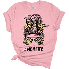 Womens Mom Life Shirt Mama T Shirts Cute Messy Bun New Mom Shirts Graphic Tees