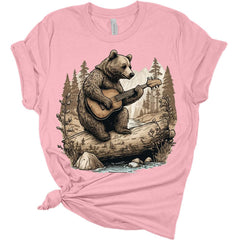 Bear Playing Guitar Cottagecore T-Shirt