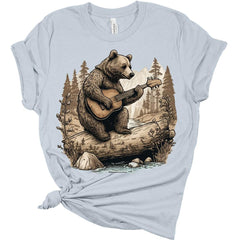 Bear Playing Guitar Cottagecore T-Shirt