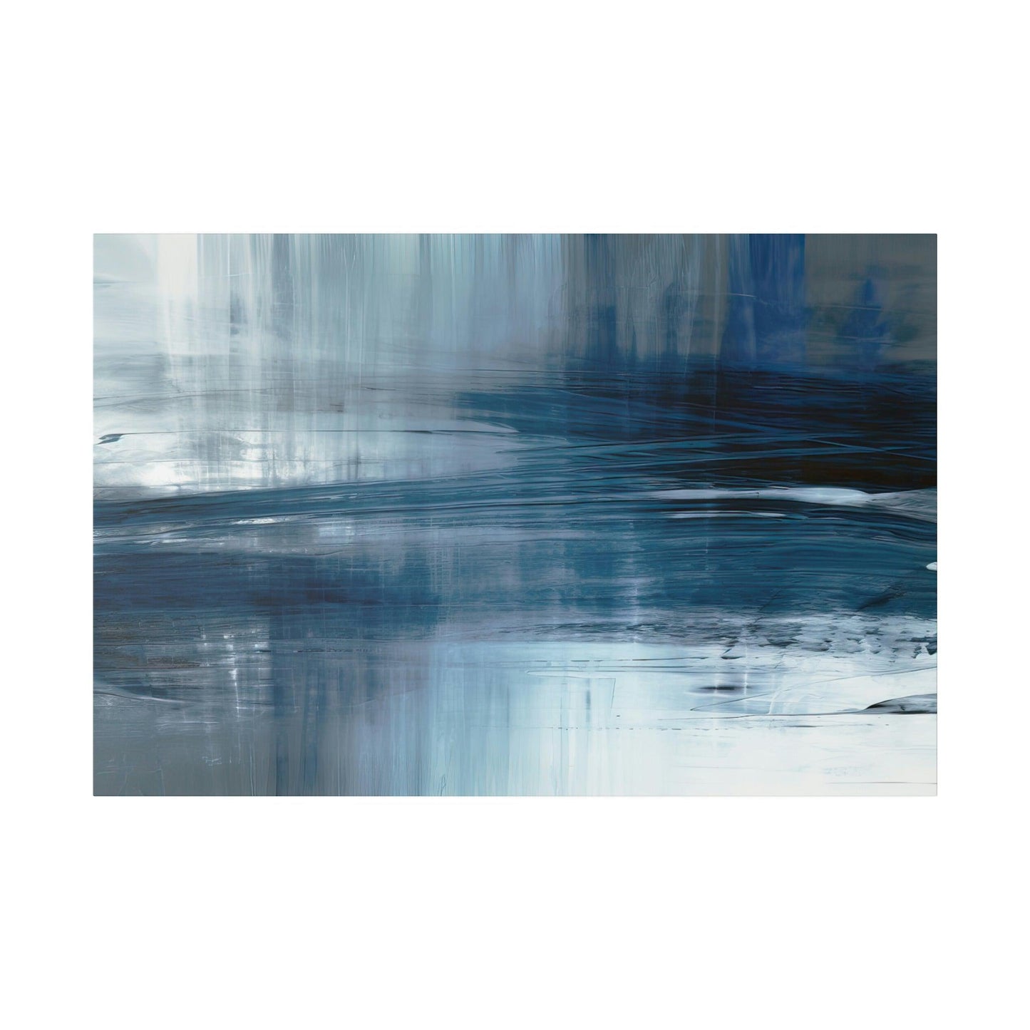 Blue and Grey Wall Art 4- Abstract Picture Canvas Print Wall Painting Modern Artwork Canvas Wall Art for Living Room Home Office Décor