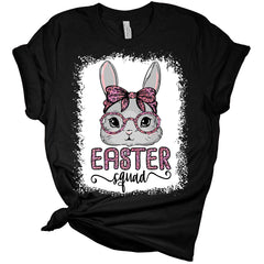 Easter Squad T-Shirt Easter Bunny Face Women's Bella Easter T-Shirt