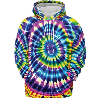 Green Purple Blue Swirl Tie Dye Hoodie