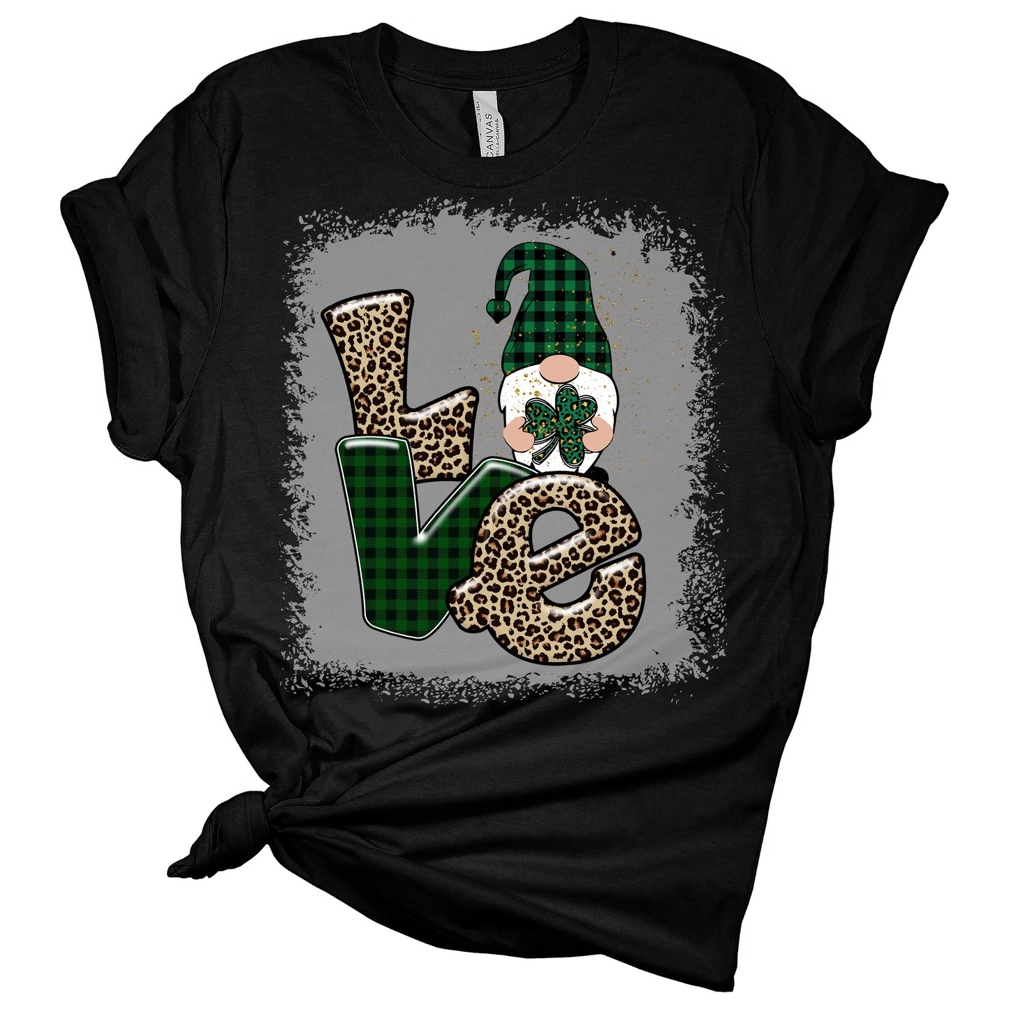 Love Gnome Clover St. Patrick's Day Women's Bella T-Shirt