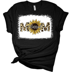 Blessed Mom Sunflower Shirt | Leopard Print Graphic Tee | GyftWear