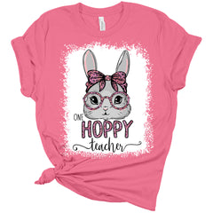 One Hoppy Teacher Easter Bunny Women's Bella Easter T-Shirt
