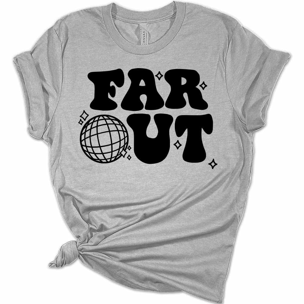 Womens Far Out Shirt Retro T-Shirt Groovy Graphic Tees Letter Print Vintage Summer Tops