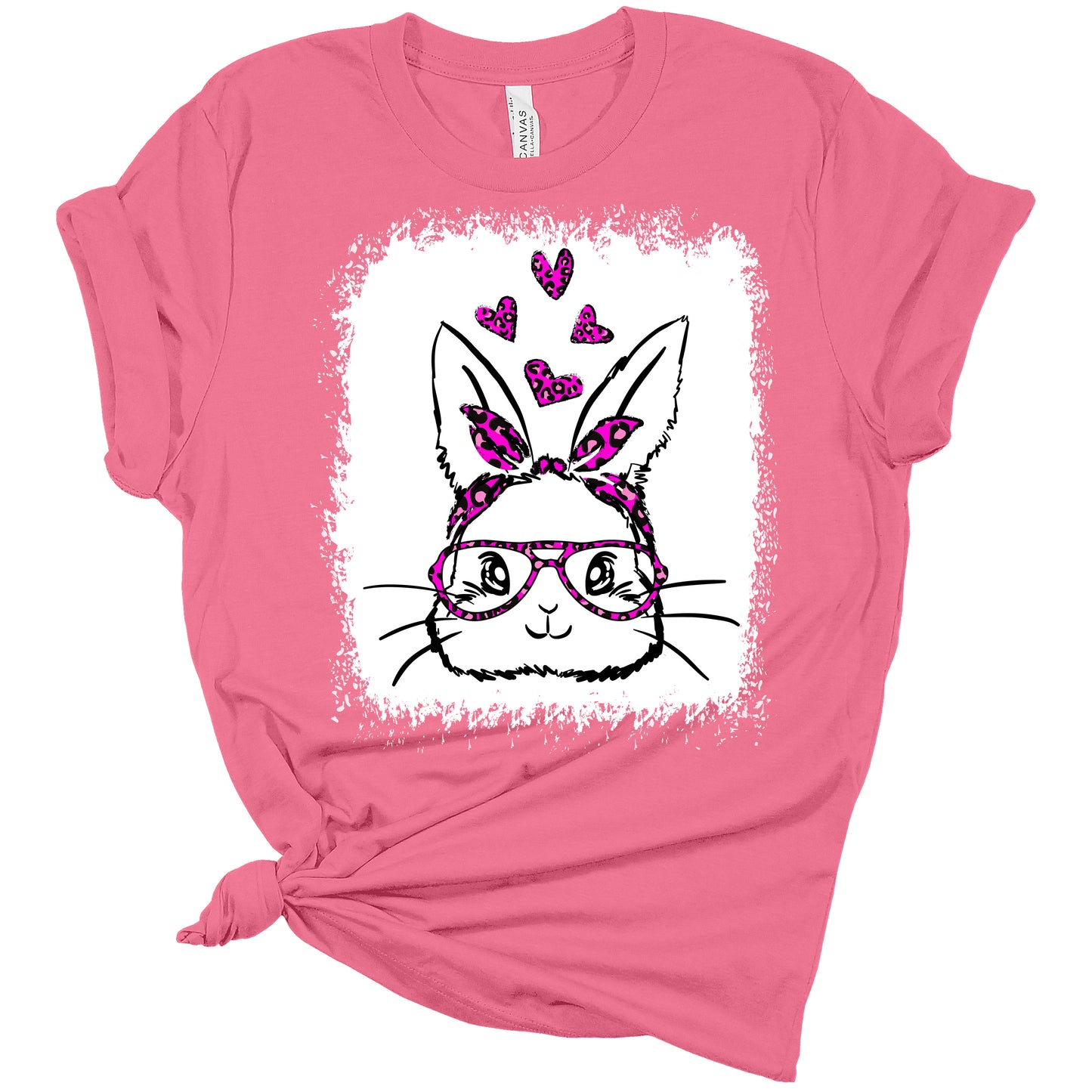 Womens Easter Bunny Face with Glasses Shirt Cute Easter T Shirts Funny Graphic Tees
