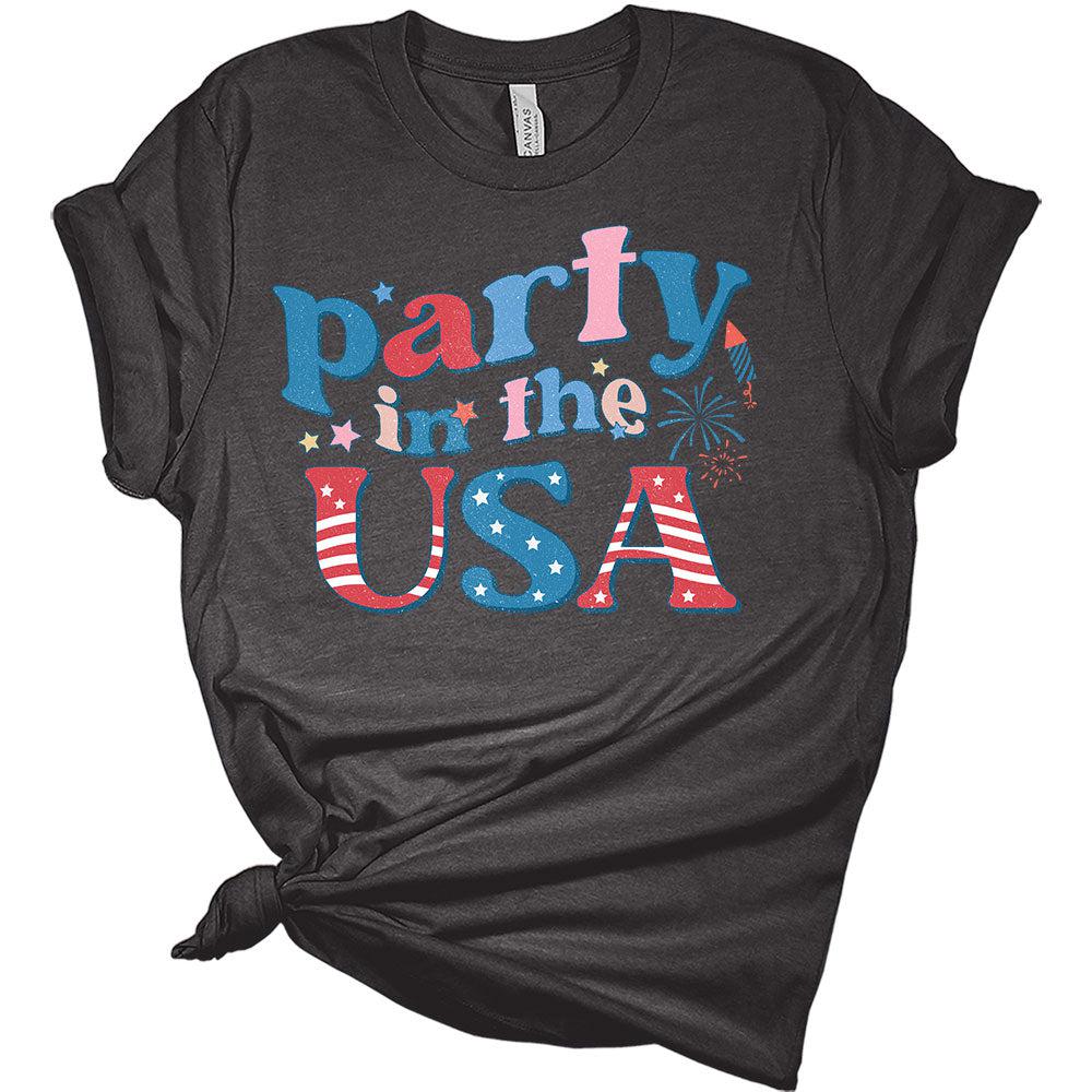 Party in the USA Short Sleeve Retro Graphic Shirt