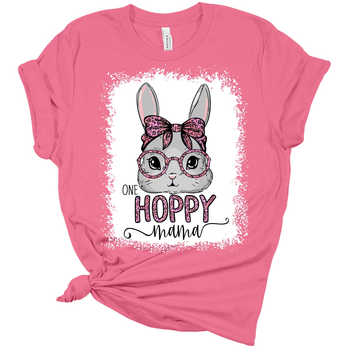Womens One Hoppy Mama Easter Bunny Shirt Mom Easter T Shirts Cute Graphic Tees