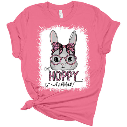Womens One Hoppy Mama Easter Bunny Shirt Mom Easter T Shirts Cute Graphic Tees