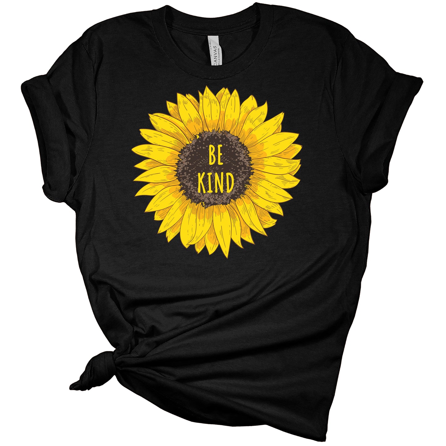 Women's Graphic Shirt Be Kind Sunflower Bella Short Sleeve Summer T-Shirt