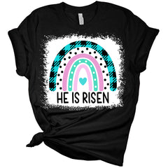 He Is Risen Christian Jesus Women's Bella Easter T-Shirt