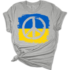 Peace Sign Ukraine Flag Women's Bella T-Shirt
