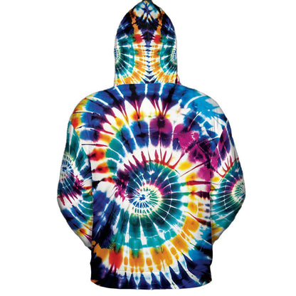 Stained Glass Tie Dye All Over Graphic Print Swirl Hoodie