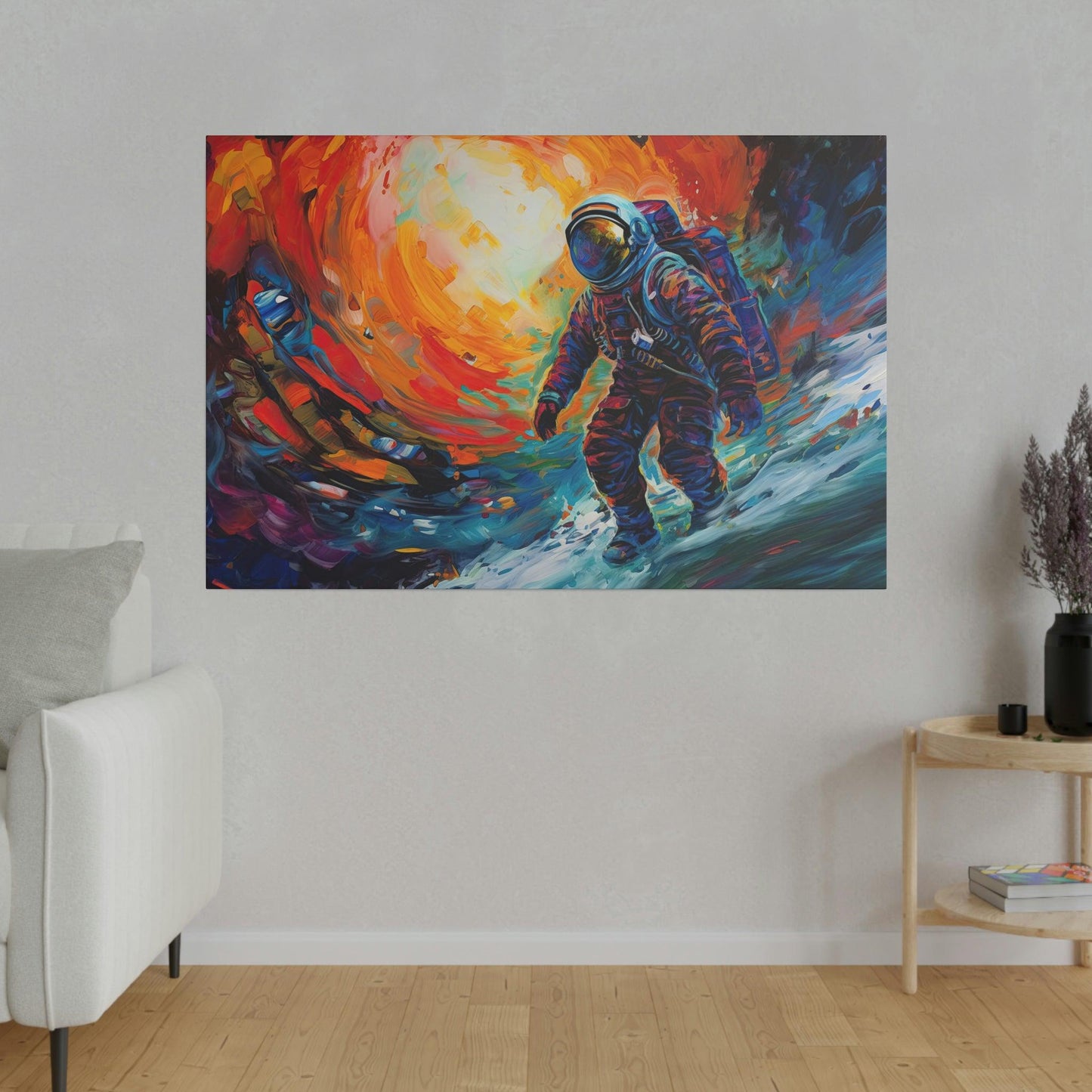 Space Astronaut 4 Colorful Wall Art - Abstract Picture Canvas Print Wall Painting Modern Artwork Wall Art for Living Room Home Office Décor