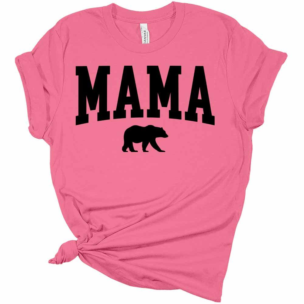 Womens Mama Bear Shirt Letter Print Mom T Shirts Cute Graphic Tees Short Sleeve Tops