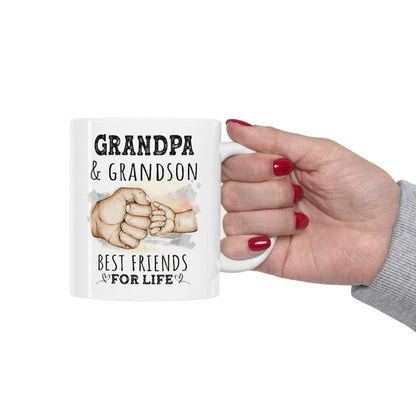 Grandpa And Grandson Best Friends For Life Ceramic Gift From Grandson Mug 11oz