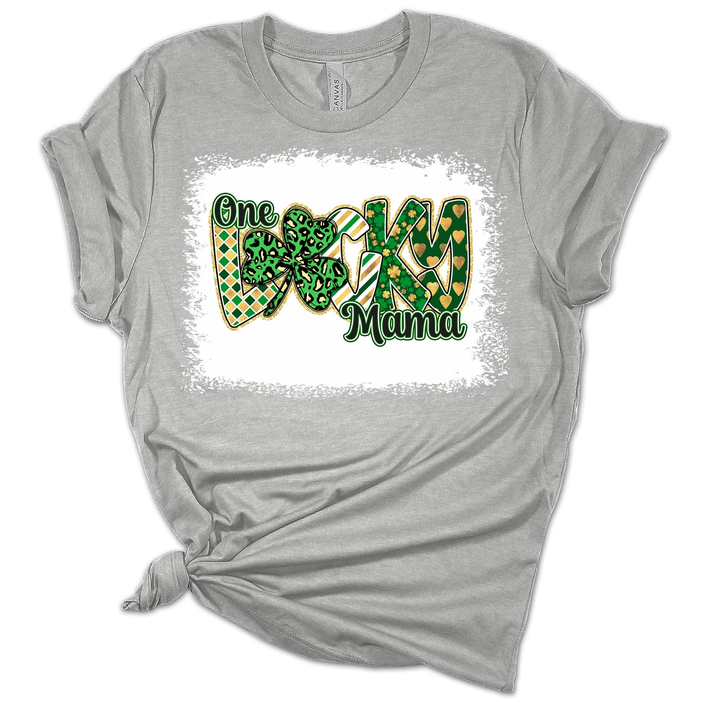 One Lucky Mama Text St. Patrick's Day Womens T-Shirt