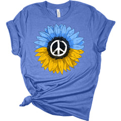 Ukraine Sunflower Peace Flag Women's Bella T-Shirt