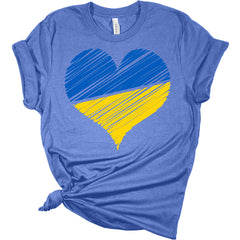 Ukraine Heart Flag Women's Bella T-Shirt