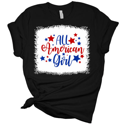 All American Girl Patriotic T-shirt | Women's Graphic T-Shirt | GyftWear
