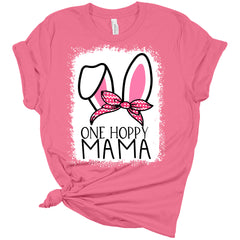 One Hoppy Mama Bunny Ears Women's Bella Easter T-Shirt