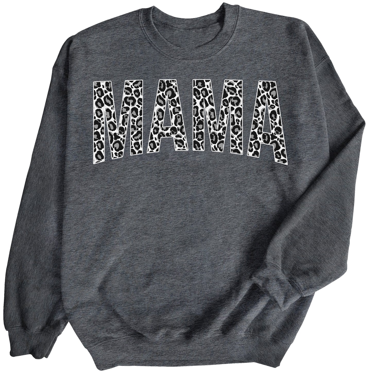 Womens Mama Sweatshirt Long Sleeve Crewneck Mama Leopard Letter Print Graphic Mom Pullover Shirt