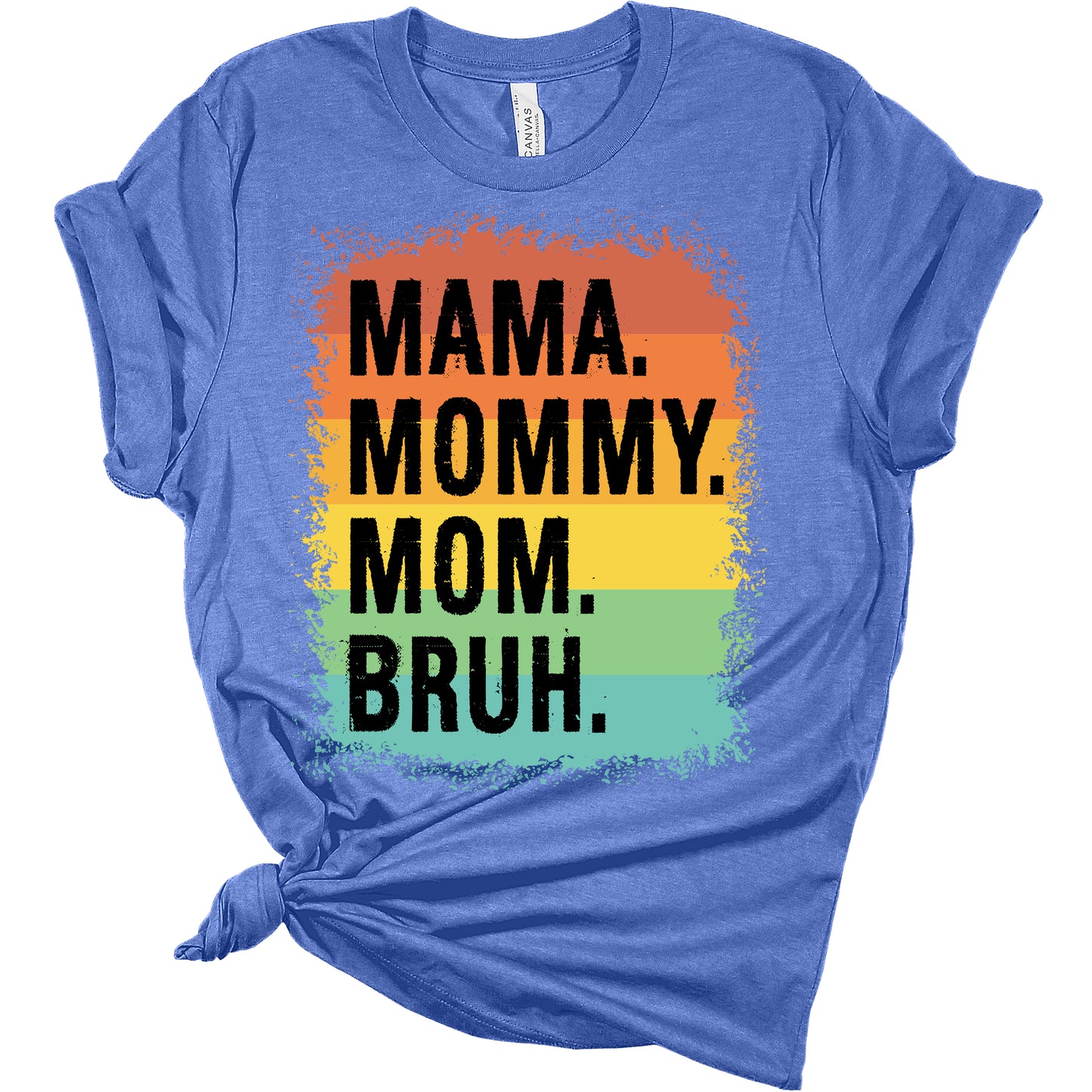 Mama Mommy Mom Bruh Women's Vintage Bleach Print Graphic T-Shirt