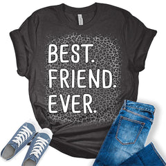 Womens Best Friend Ever T Shirt Gifts For Friends Graphic Print Casual Top