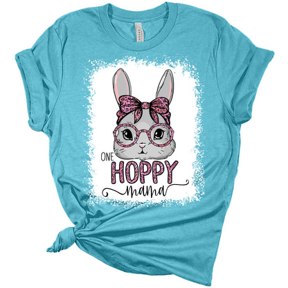 Womens One Hoppy Mama Easter Bunny Shirt Mom Easter T Shirts Cute Graphic Tees