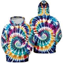 Stained Glass Tie Dye All Over Graphic Print Swirl Hoodie