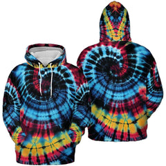 Electroluminescence Tie Dye All Over Graphic Print Swirl Hoodie