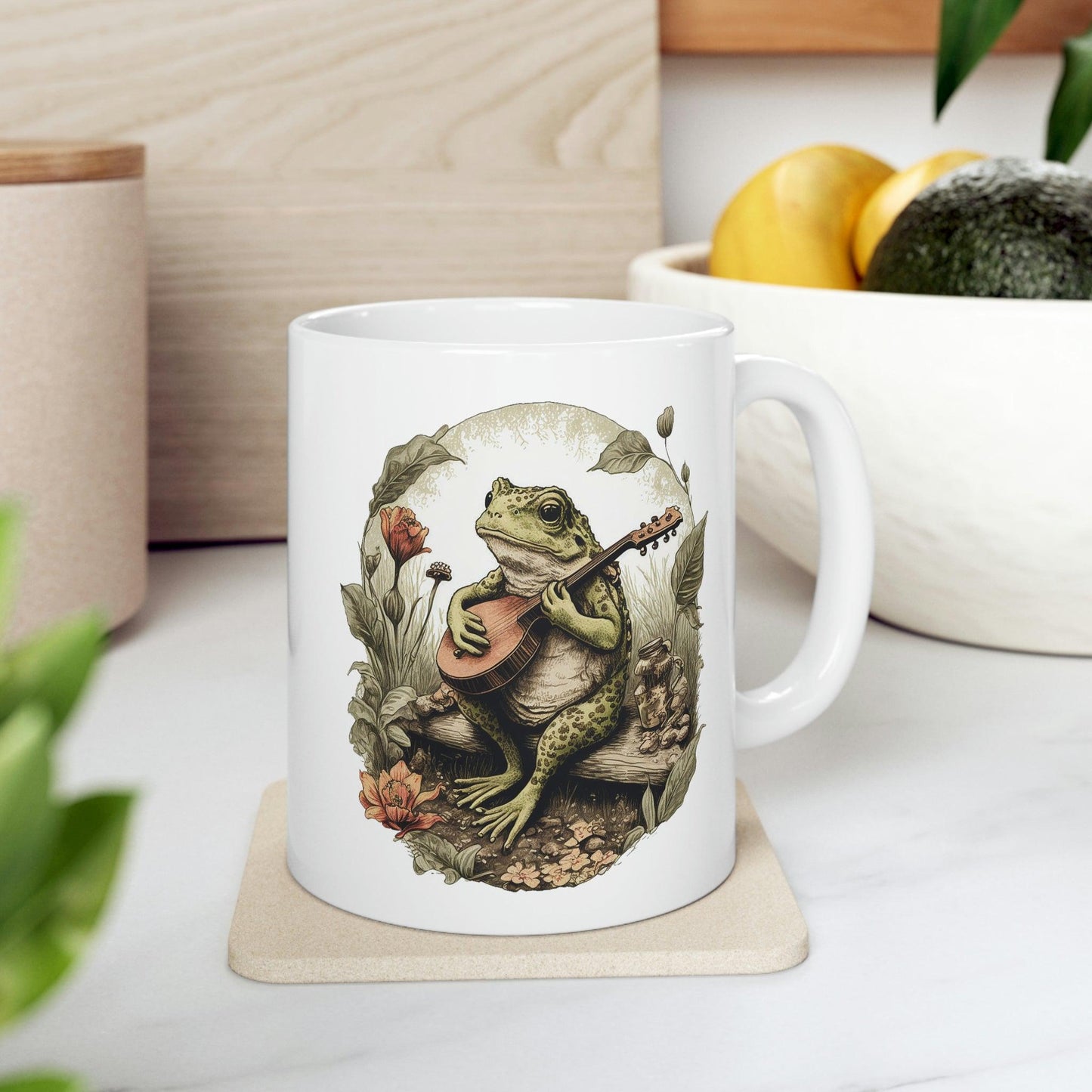 Frog Playing Guitar Coffee Mug