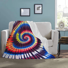 Tie Dye Red & Blue Ultra-Soft Micro Fleece Blanket 50" x 60"