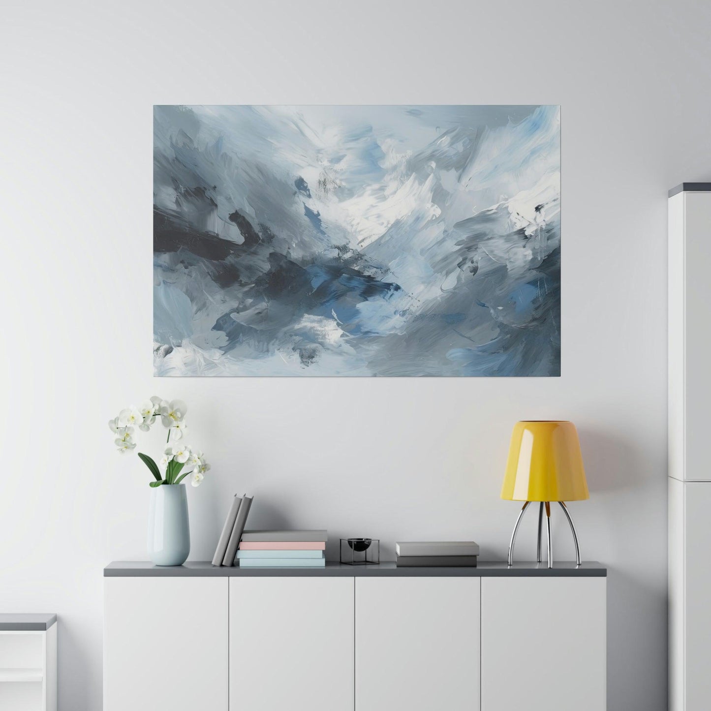 Blue and Grey Wall Art 2- Abstract Picture Canvas Print Wall Painting Modern Artwork Canvas Wall Art for Living Room Home Office Décor