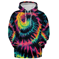 Spiral Fluorescent Tie  Dye Unisex Hoodie