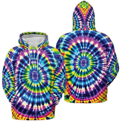 Green Purple Blue Swirl Tie Dye Hoodie