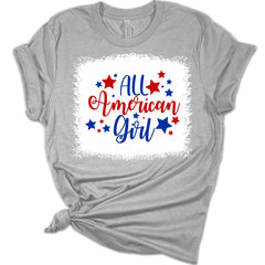 All American Girl Patriotic T-shirt | Women's Graphic T-Shirt | GyftWear