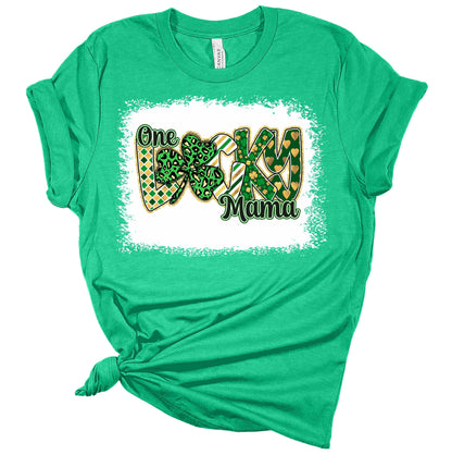 One Lucky Mama Text St. Patrick's Day Womens T-Shirt