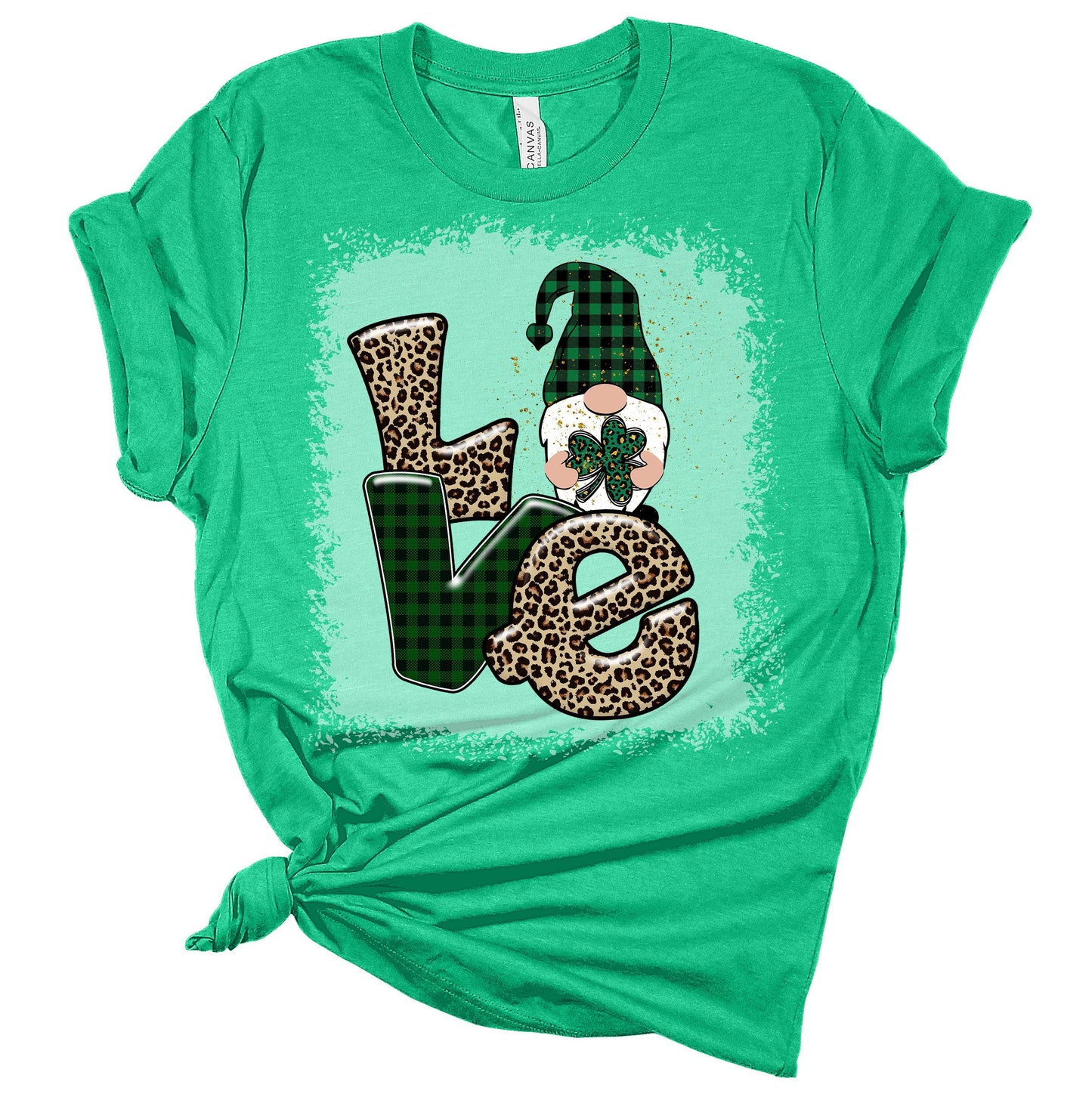 Love Gnome Clover St. Patrick's Day Women's Bella T-Shirt