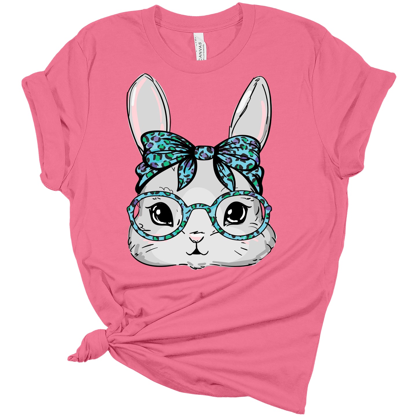Womens Easter Bunny Blue Glasses Shirt Cute Easter T Shirts Funny Graphic Tees