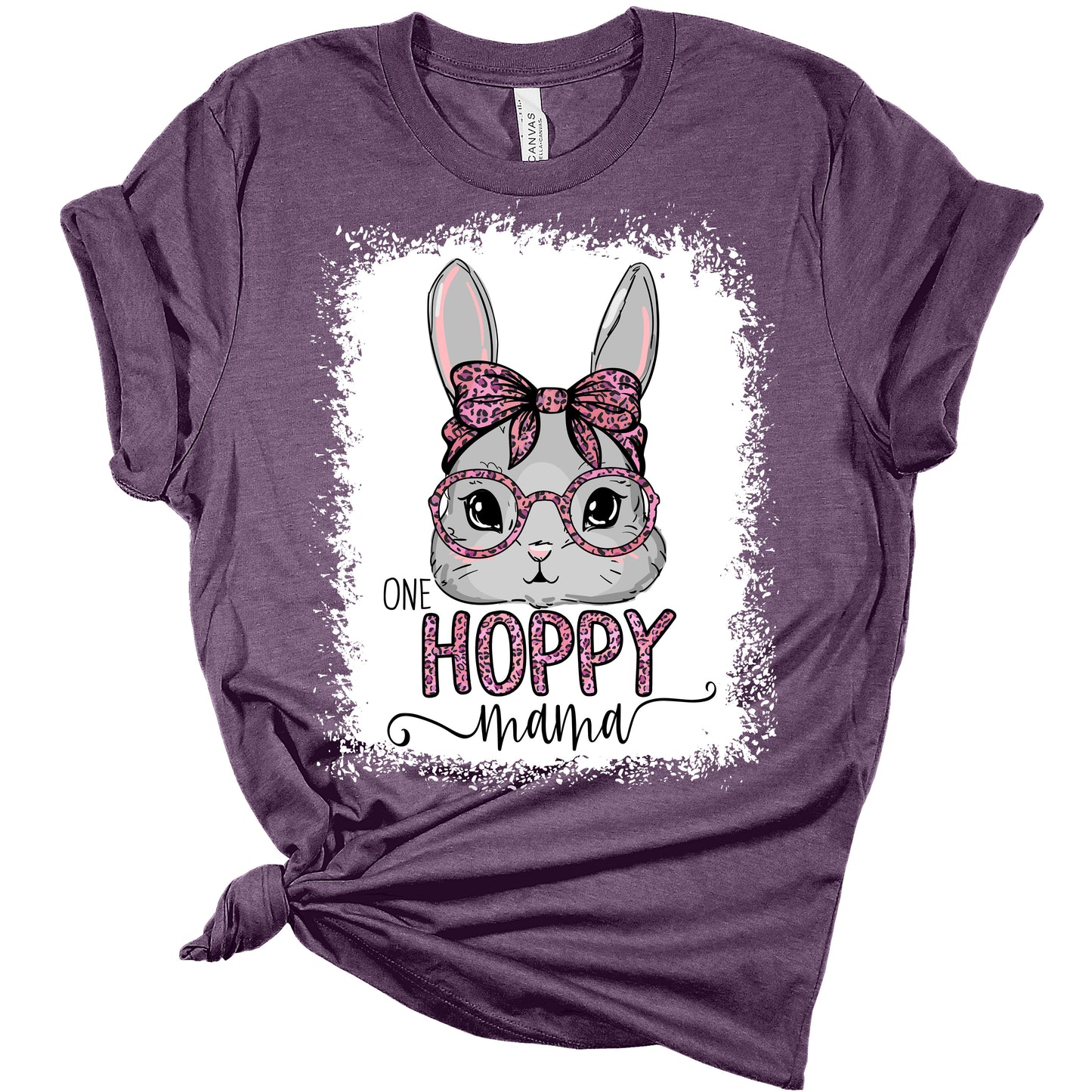Womens One Hoppy Mama Easter Bunny Shirt Mom Easter T Shirts Cute Graphic Tees