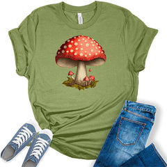 Mushroom Shirt Womens Cottagecore Shirts Cute Mushroom Clothes Aesthetic T-Shirt