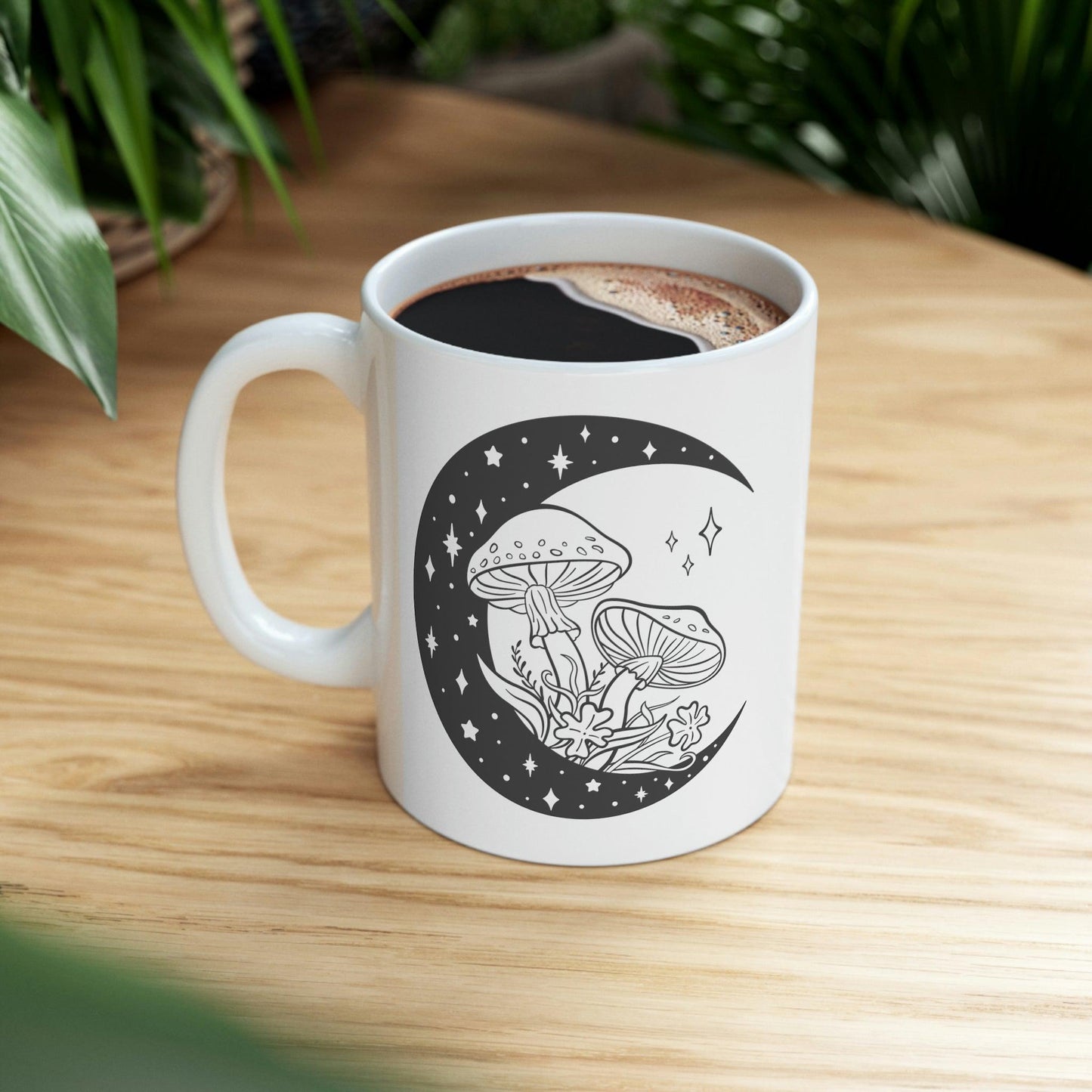 Mushroom Coffee Cup Moon Star Mushrooms