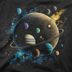 Planetary Bodies Space Galaxy Men's Graphic Shirt